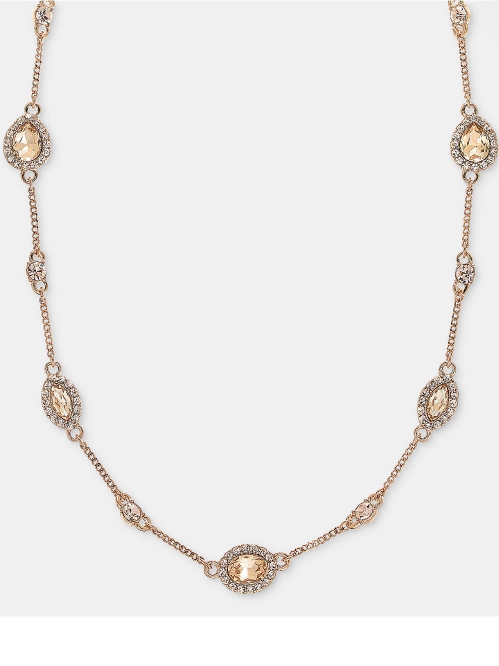 Givenchy Rose Gold Crystal Station Necklace